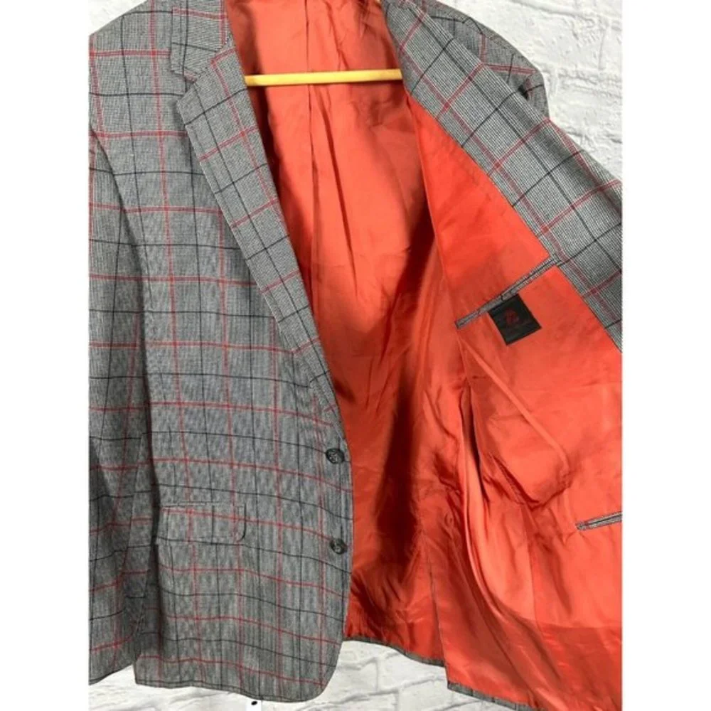 Delton Ltd.Thomas Watt Carmel By The Sea Men's Wool Plaid Blazer Single-Breasted